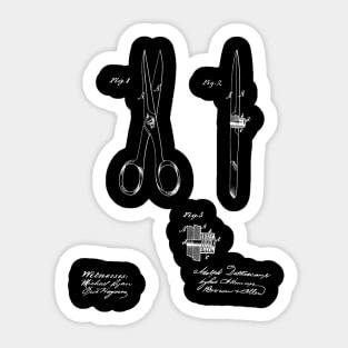 Shears or Scissors Vintage Patent Hand Drawing Sticker